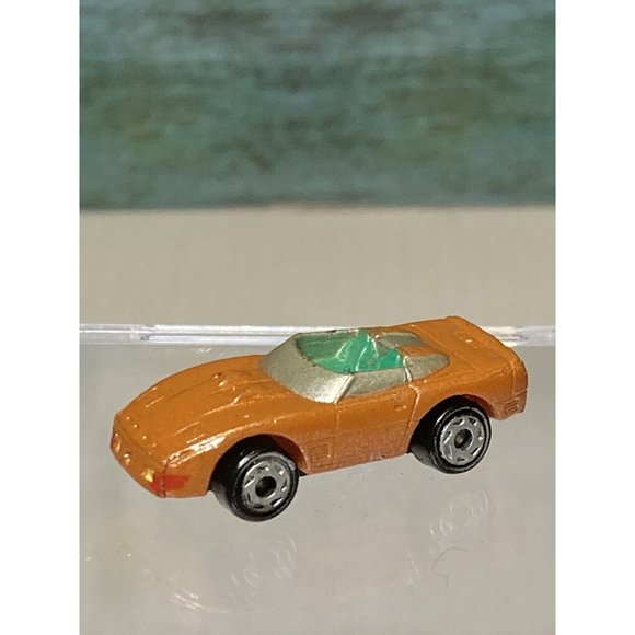Micro Machines Chevrolet Corvette 1990 Orange Et Noir - Voiture Miniature Occasion